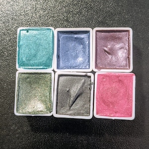 Set of 8 handmade watercolor half pans