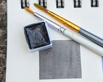 Obsidian Shimmer handmade watercolor half pans | shimmer #B028