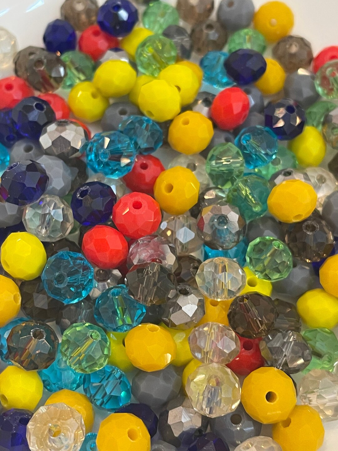 1.4 Ounces of Rondelle Mixed Glass Beads Wholesale Bead Assortment
