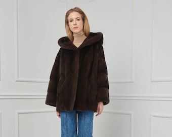 秋の霞のような高級ミンクファーコート | 50年代ヴィンテージのロング