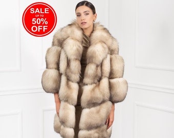 Mokka Frost Fox Fur Jacket