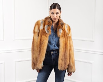 レッドフォックスファーコート - Etsy 日本