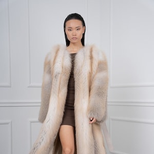 Gold Fox Fur Collarless Coat