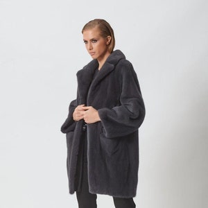 Dark Gray Mink Fur Jacket 100% Ream Fur