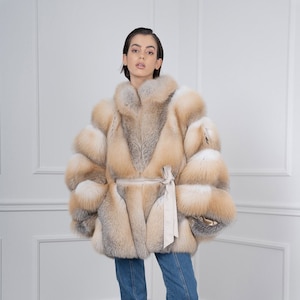 Gold Fox Fur Cape. 100% Real Fox Fur