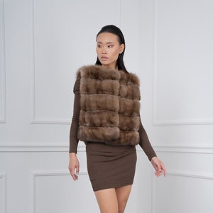 Sable Lavander Kraglös pälsväst