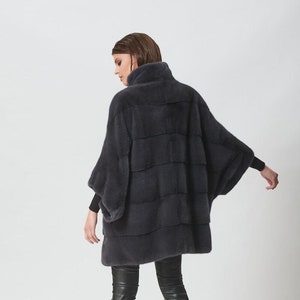 Dark Gray Fur Cape
