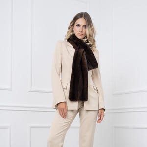 Mahogny Minkpälshalsduk