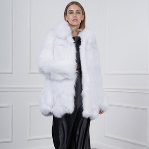 White Fox Fur Sections Jacket
