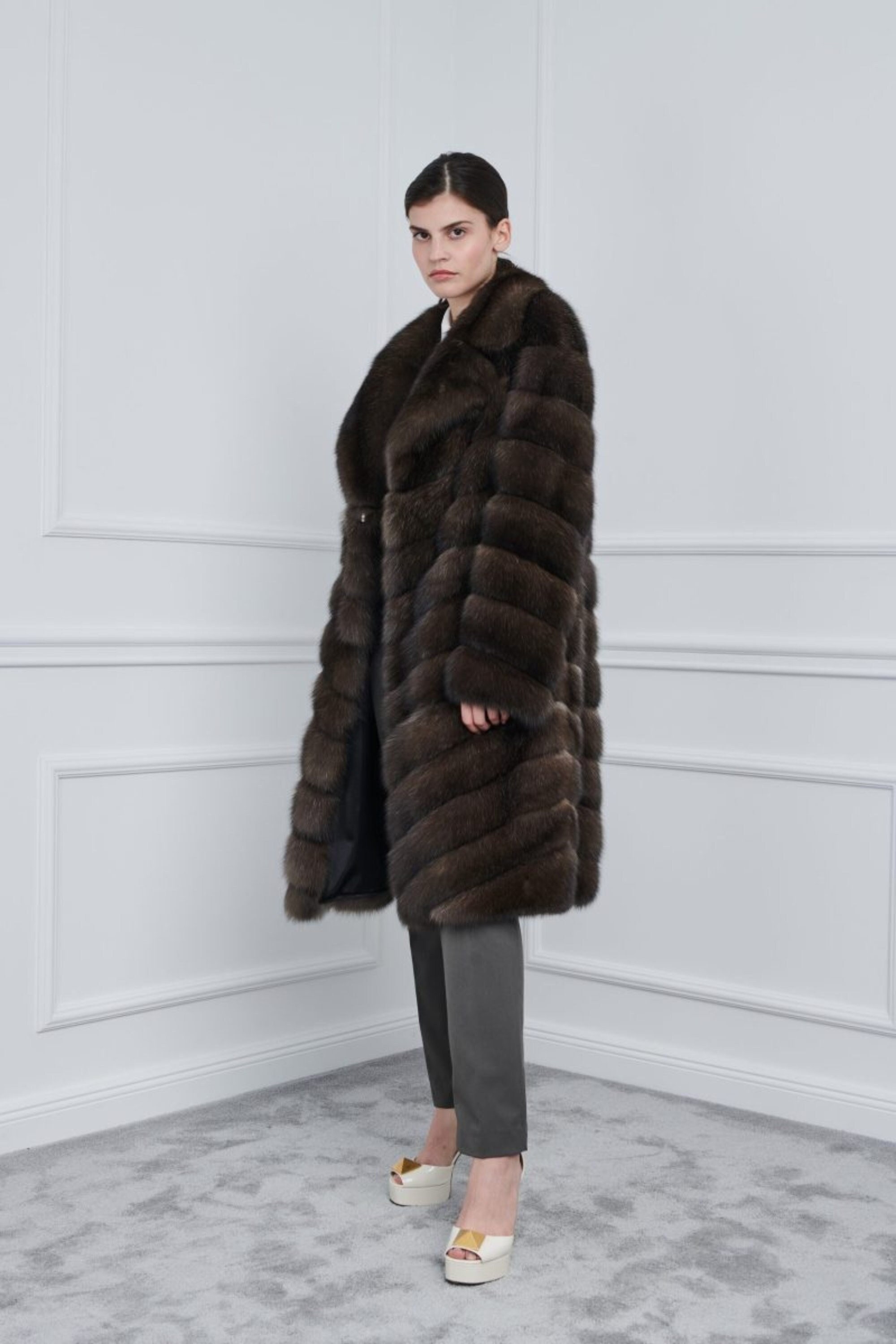 PELLICULE ペリキュールfront gather furcoat ペリキュール PELLICULE front gather furcoat