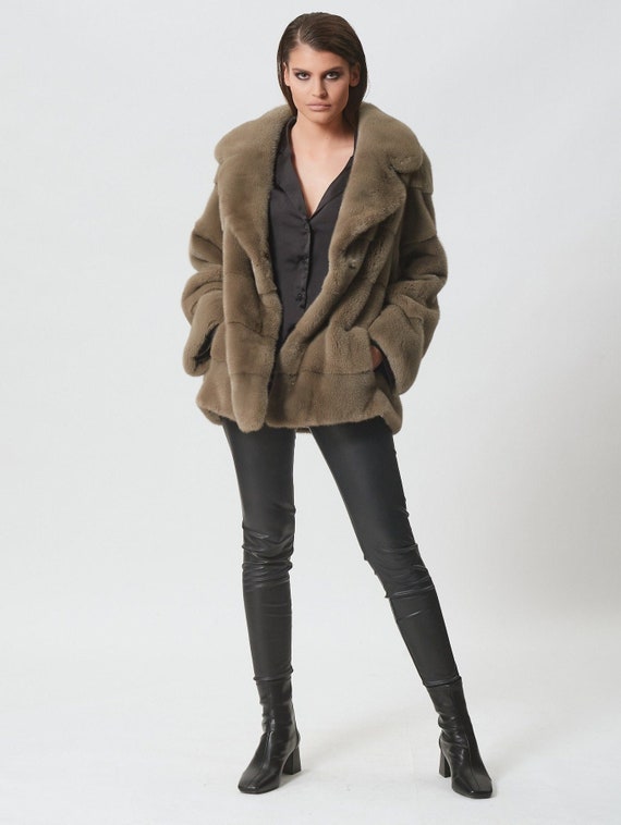 Olive fur jacket hot sale