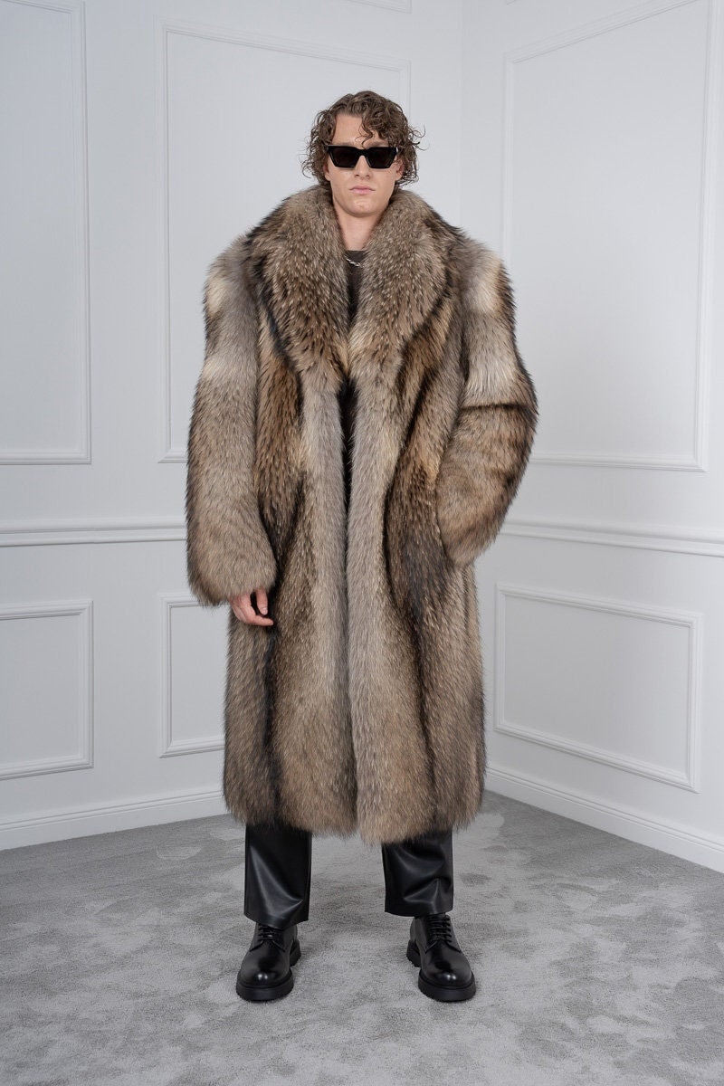 Fur collar duster coat 2025