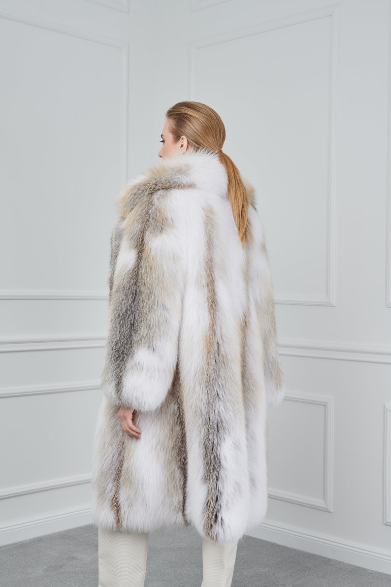 Arctic Gold Fox Fur Coat With Rever Collar Made of 100% Real Fur - Etsy
