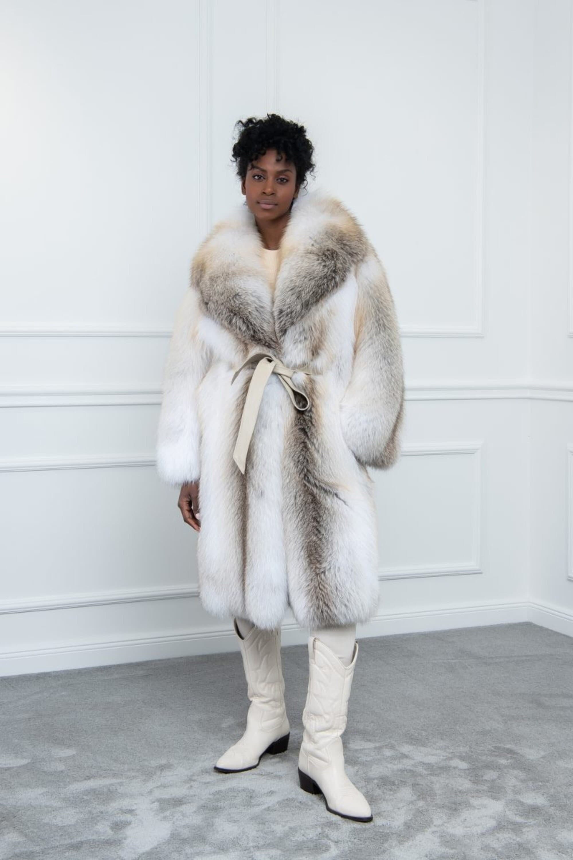 Golden Fox Fur Coat With Rever Collar Made of 100% Real Fur - Etsy