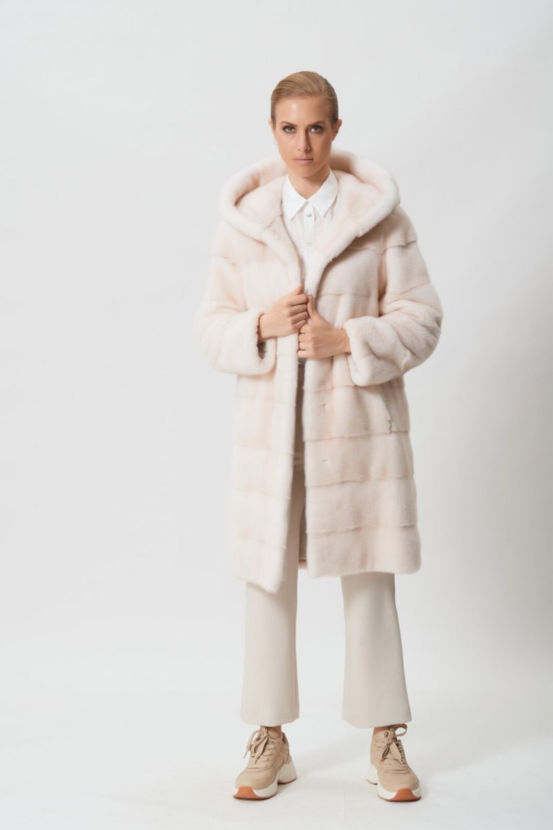 Buy Pearl Mink Fur Jacket With Hood Made of 100% Real Fur and Genuine Skins  Online in India
