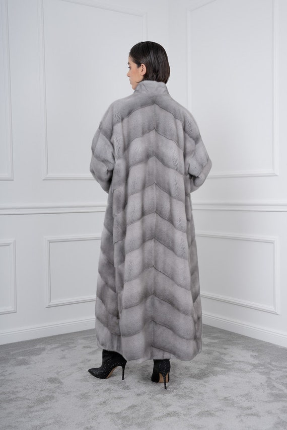 Sapphire Mink Fur Coat With Shawl Collar - Etsy