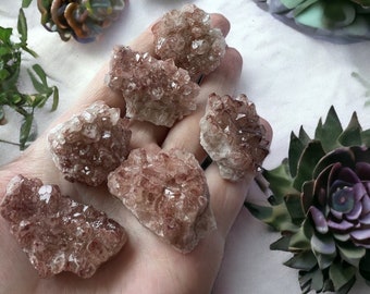 Natural Pink Lithium Quartz cluster~ intuitive pick ~ small size 15-22grams each
