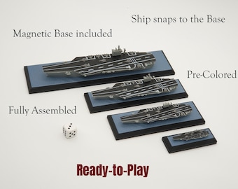 Portaaviones clase Nimitz precoloreado - Barco de juego de mesa - No requiere ensamblaje - Base magnética - Escalas 1/6000 - 1/1800