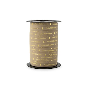 Geschenkband Paporlene Weihnachten taupe, ab 2m, meterweise | Geschenkband, Schnur, Kordel, Twist | X-mas