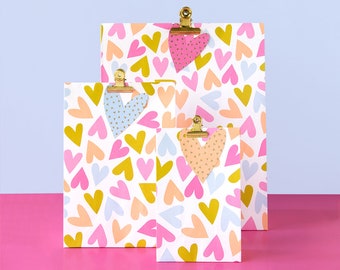 Blockbodenbeutel Mittel Valentine Bunt | Verpackung, Einpacken, Geschenkverpackung | Pink, Herz, Herzen, Geschenktüte, Valentinstag, Liebe