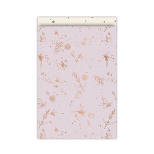 Geschenktüten Frühling mit Goldeffekt Groß, Papiertüten, Geschenkverpackung, Kraftpapier, Geschenktütchen, Verpackungstüte, Natürlich