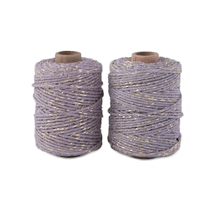 Kordel Lavender Gold-Effekt | Geschenkband, Schnur, Kordel, Twist, Glitter, Lavendel