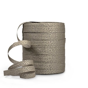 Kompostierbares Dekoband Natural Grau/Gold, ab 2m, meterweise, ECO Bast | Geschenkband, Schnur, Kordel, Twist, Bast, Natürlich