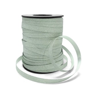 Geschenkband Paporlene Glitzer Salbei, ab 2m, meterweise | Geschenkband, Schnur, Kordel, Twist, Glitter, Grün