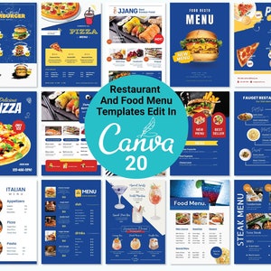 Food Menu Flyer Template,Restaurant Cafe Food Menu,Bar Menu,Elegant Restaurant Menu,Dinner Menu,Canva Editable,Instant download