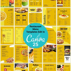 Modelo de menu de comida, modelo de menu de café, menu de restaurante DIY, menu de café, menu simples, download instantâneo, para impressão, 100% editável