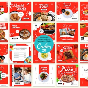Foodie Blogger Canva Template|Engagement Boost Template for Instagram & Facebook|Recipe Branding|Instagram Posts and Stories