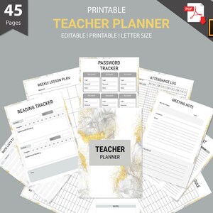 Teacher Planner Printable Pages,Lesson Plan Template,Academic Planner,Teacher Agenda, Teacher Gifts,Classroom Roster, Gifts for Teacher