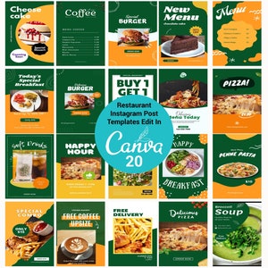 Modern Food Story Templates,Printable Restaurant Story, Food instagram stroy, Food instagram Template,Instant download Canva Editable