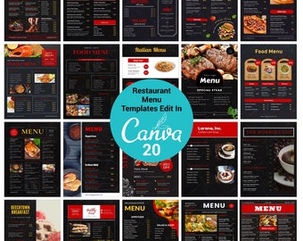 Editable Restaurant Food Menu -  Elegant Restaurant Menu - Simple Menu Template - Business Restaurant Menu