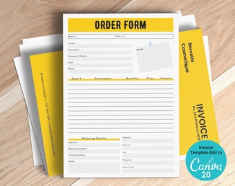 Business Invoice Template | Editable Simple Billing Form |Custom Invoice Template | receipt template Instant download