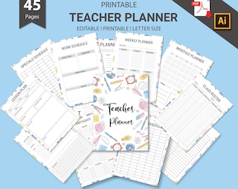 Teacher Planner,Lesson Planner Printable, Academic Planner, Classroom Roster, Agenda,Student, Teacher Organization, Homeschooling