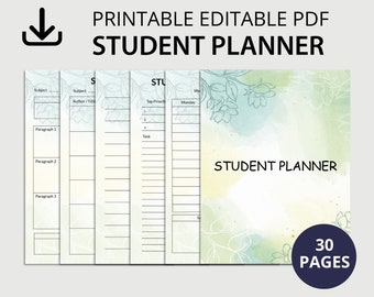 Studentenplaner, Studienplaner, Akademischer Planer,Schulplaner,College Planer,Lernplaner, Die PDF Datei