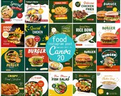 Foodie Instagram Posts| Social Media Post Template |Foodie Blogger Canva Template|Cafe Restaurant Posts | Instant Download