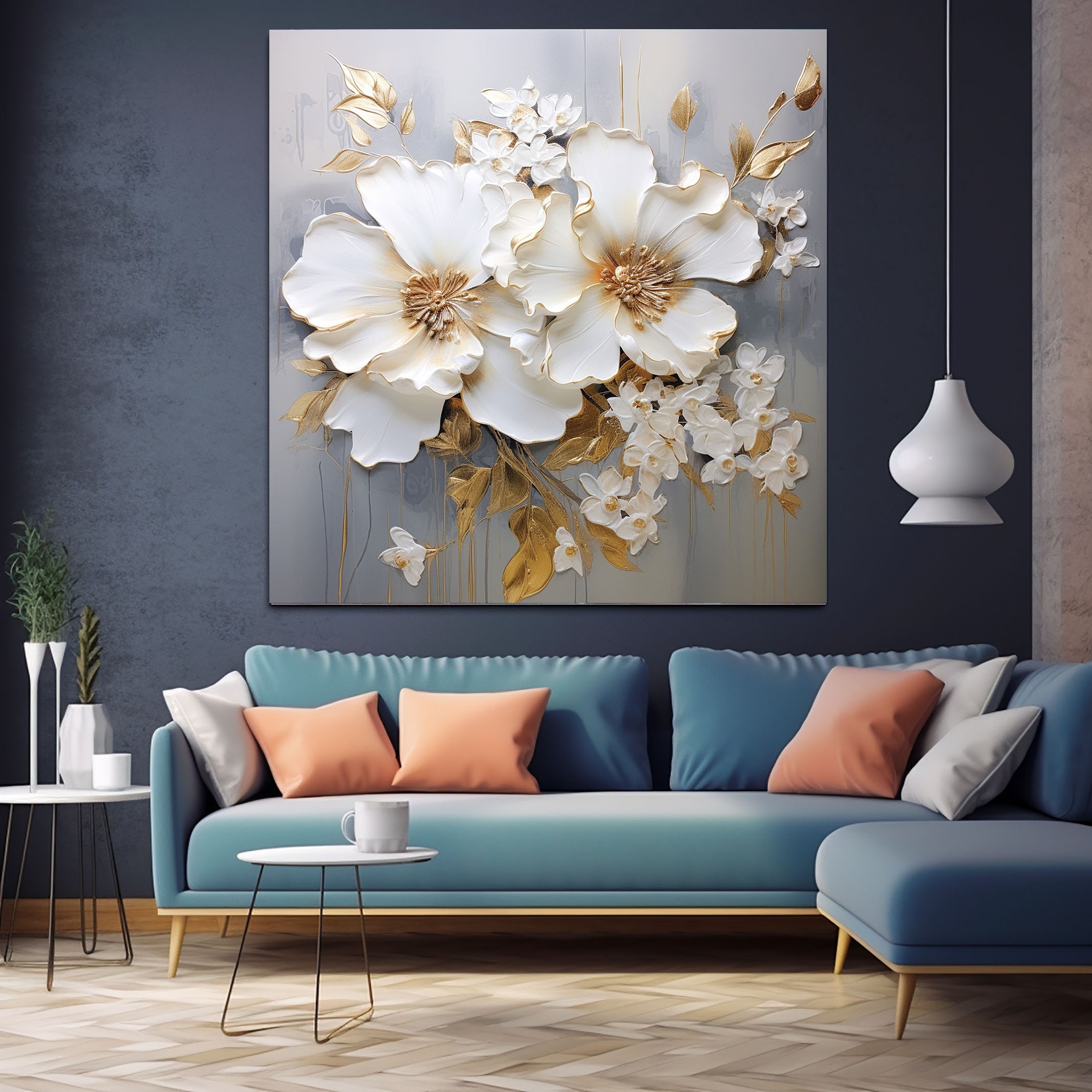 Original Flower Wall Art Set of 2,wall Decor,abstract Colorful Wall Art ...