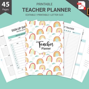 Teacher planner Printable,Lesson planner,Teacher Journal,Academic Planner,Teacher Agenda,Gift For Teacher,Teacher Binder,Homeschool Planner