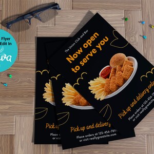Restaurant Flyer Template, Business Menu template, Food Menu Flyer Template, Canva Easy Edit