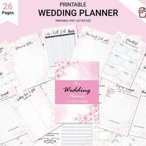 PRINTABLE Wedding Planner,Wedding Planning Book, Simple Wedding Planner, Modern, Wedding Planner PDF,Wedding Binder,Wedding Organizer