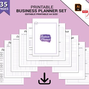 Small Business Planner, Business Plan ,StartUp Workbook,Business organizer,Business Overview,Employee Work Schedule,Business Planner Set