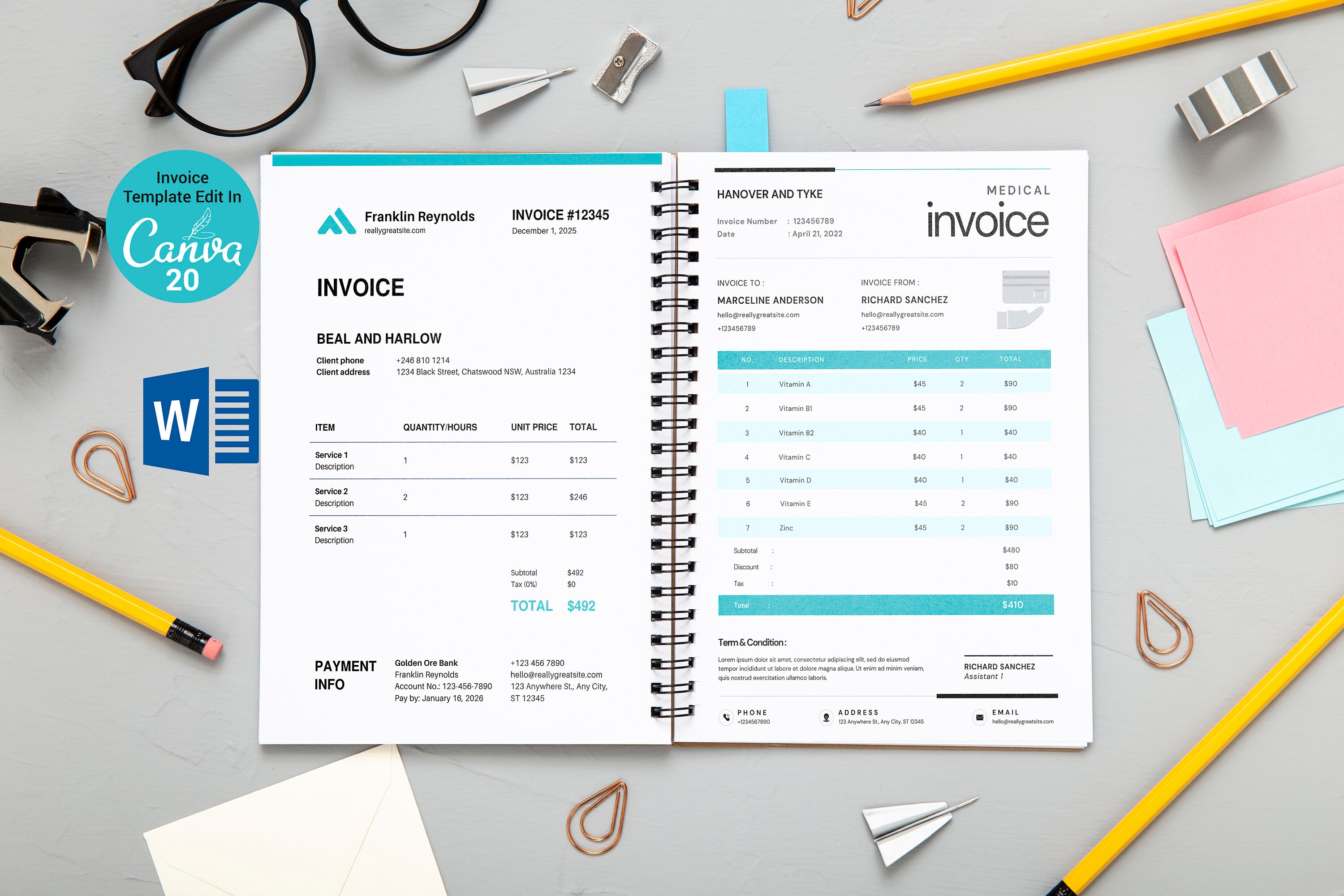 Invoice |Invoice  Editable Template | Services Invoice | Business Invoice |Printable Invoice |Invoice Billing Form Template