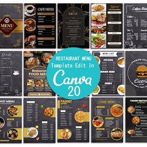 Food Editable Menu, Restaurant Menu Template,a4 Size Menu, Café Menu, Restaurant Design, Canva Template, Instant Download