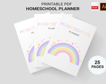 Homeschool Planer, bearbeitbarer Homeschool-Planer zum ausdrucken,Homeschool Organizer,Homeschool-Tagesplaner, Homeschool-Vorschule