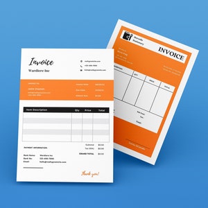 Custom Invoice Template, Order Form Invoice, Digital Invoice, Receipt ...