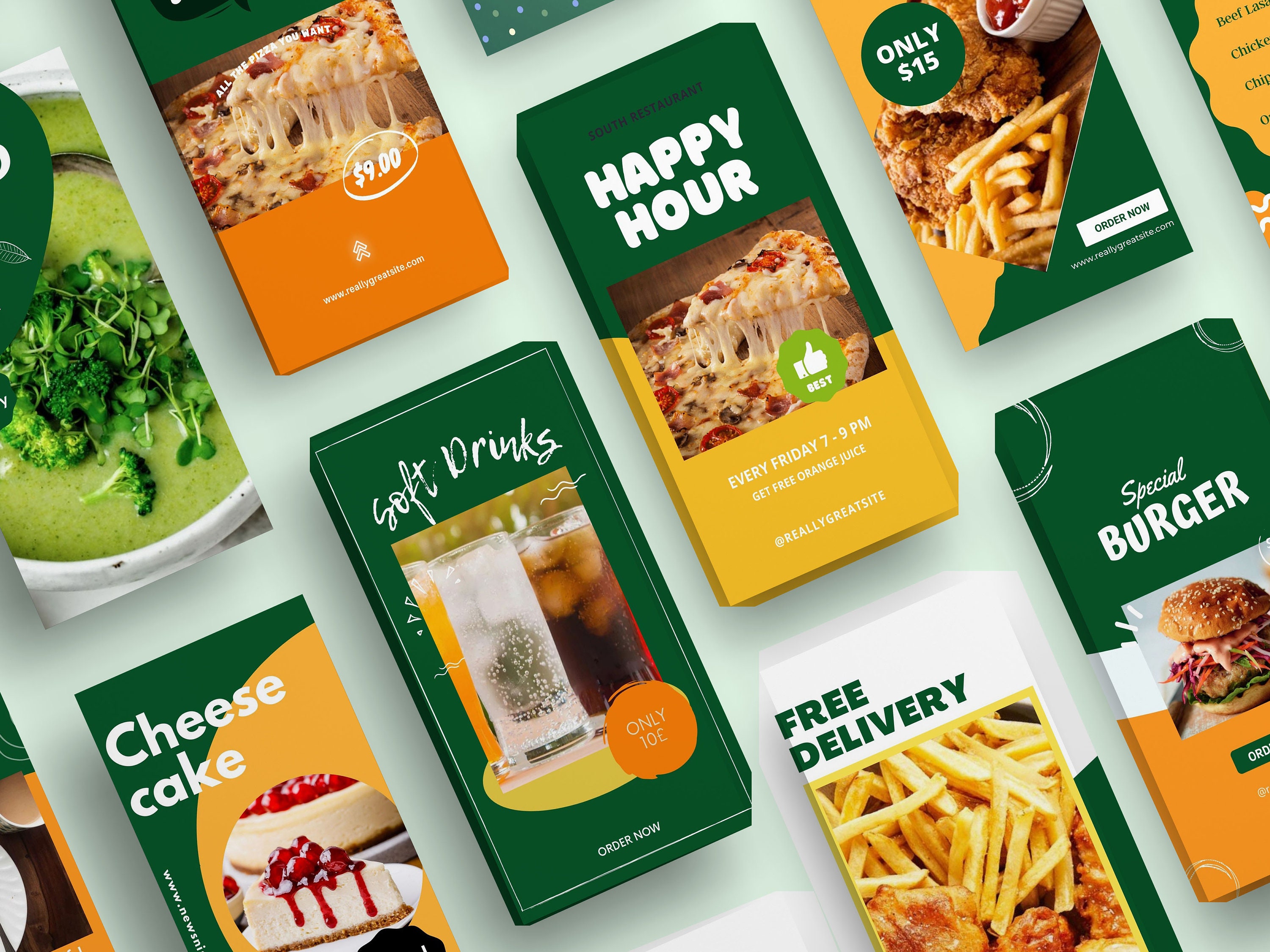 Modern Food Story Templates,printable Restaurant Story, Food Instagram