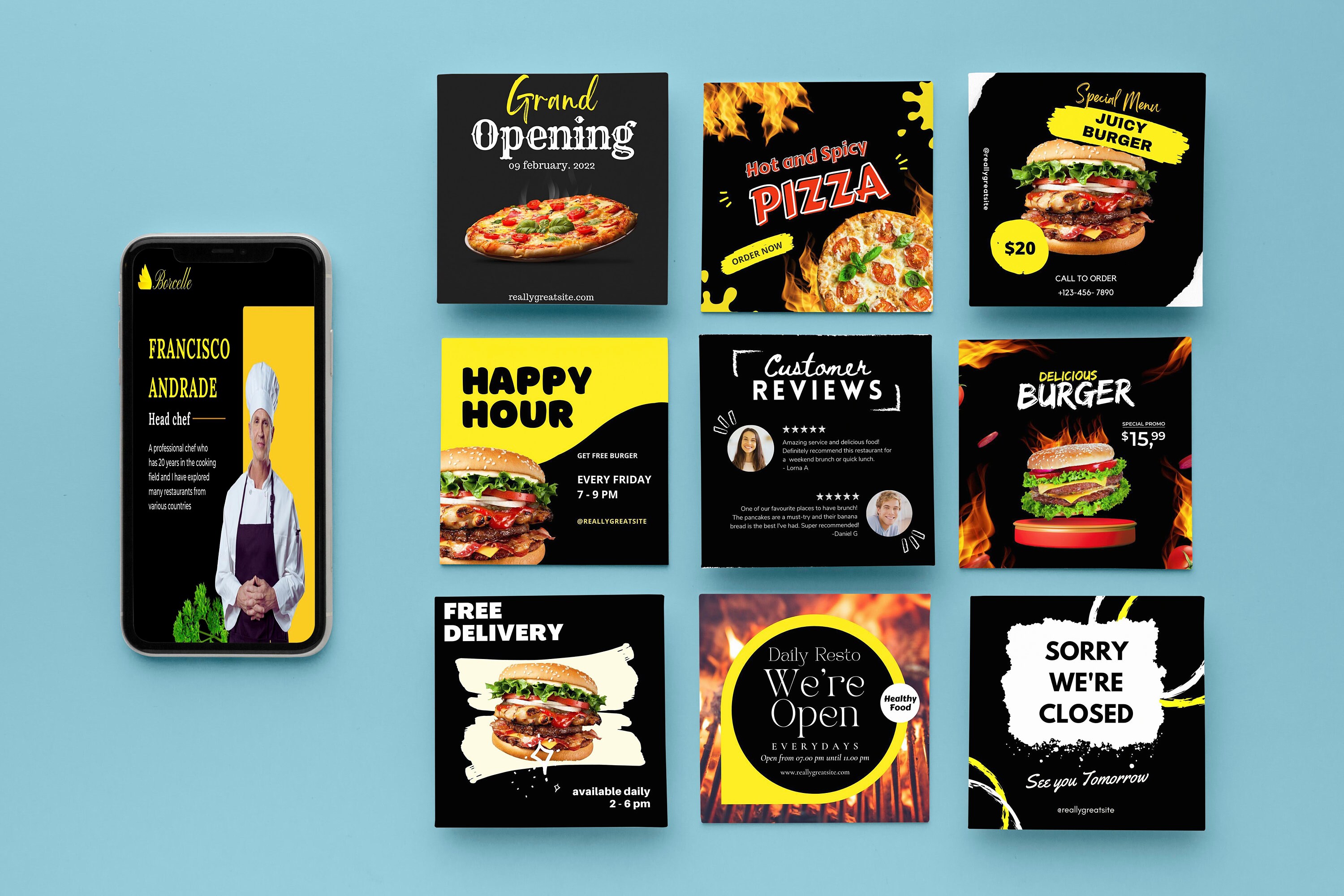 Editable Posts for Food Bloggers,food Blogger Instagram Templates ...