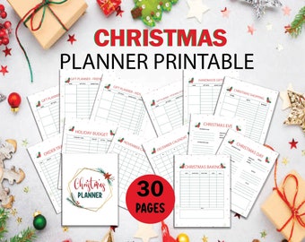 Afdrukbare kerstplanner, vakantieplanner, kerstorganisator, kerstmap, cadeaubudgetplanner, cadeauplanner